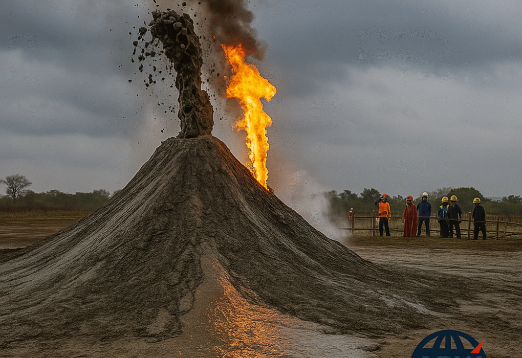 Taiwan mud volcano eruption