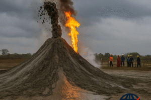 Taiwan mud volcano eruption