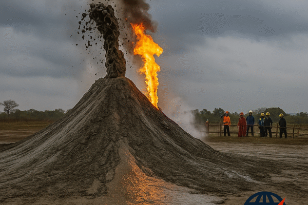 Taiwan mud volcano eruption