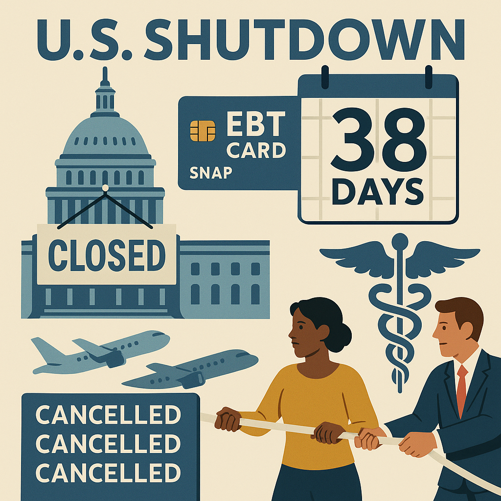 U.S. Shutdown 38 Days Hits Record